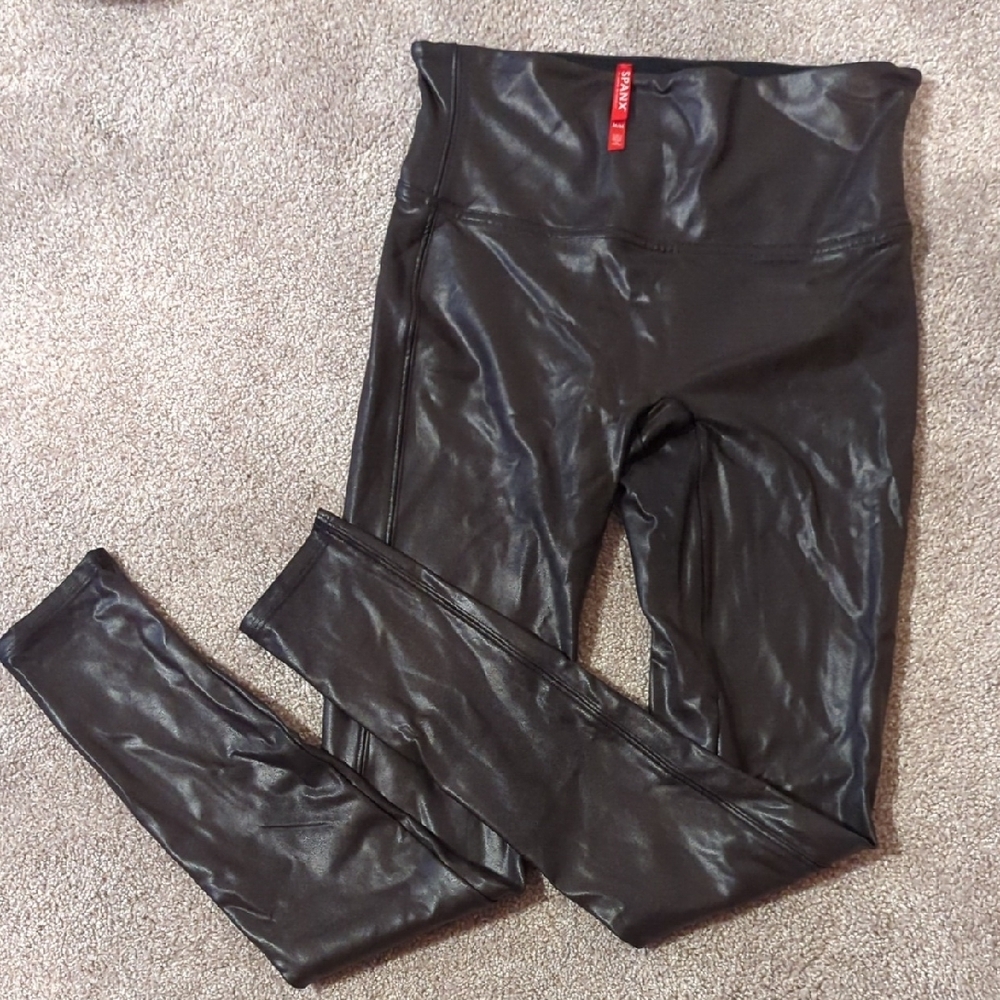 Black Spanx Faux Leather Leggings